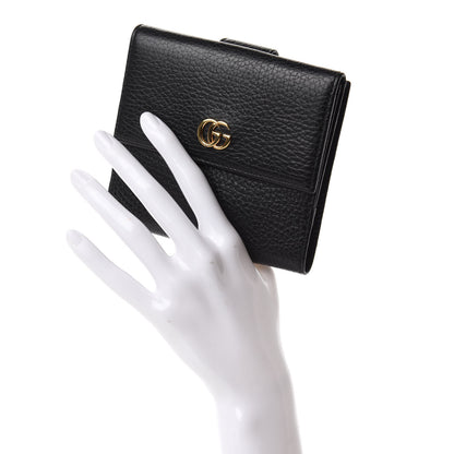Gucci Dollar Calfskin Double G French Flap Wallet Black 2 of 7