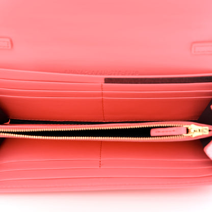 Fendi Nappa Matisse FF Embossed Continental Wallet On Chain Pink Dalia 5 of 11