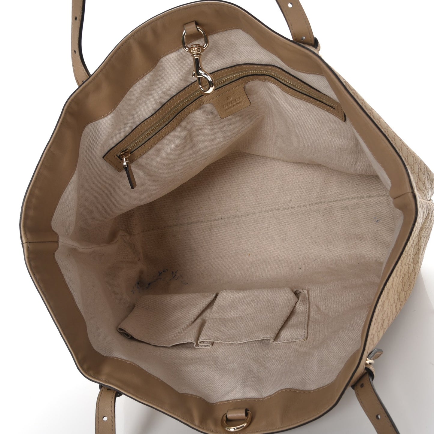 Microguccissima Medium Nice Tote Beige