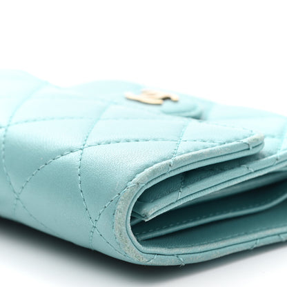 Chanel Lambskin Quilted Compact Flap Wallet Light Blue 12 of 18