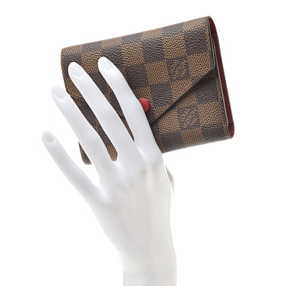 Louis Vuitton Damier Ebene Victorine Wallet Red 2 of 9
