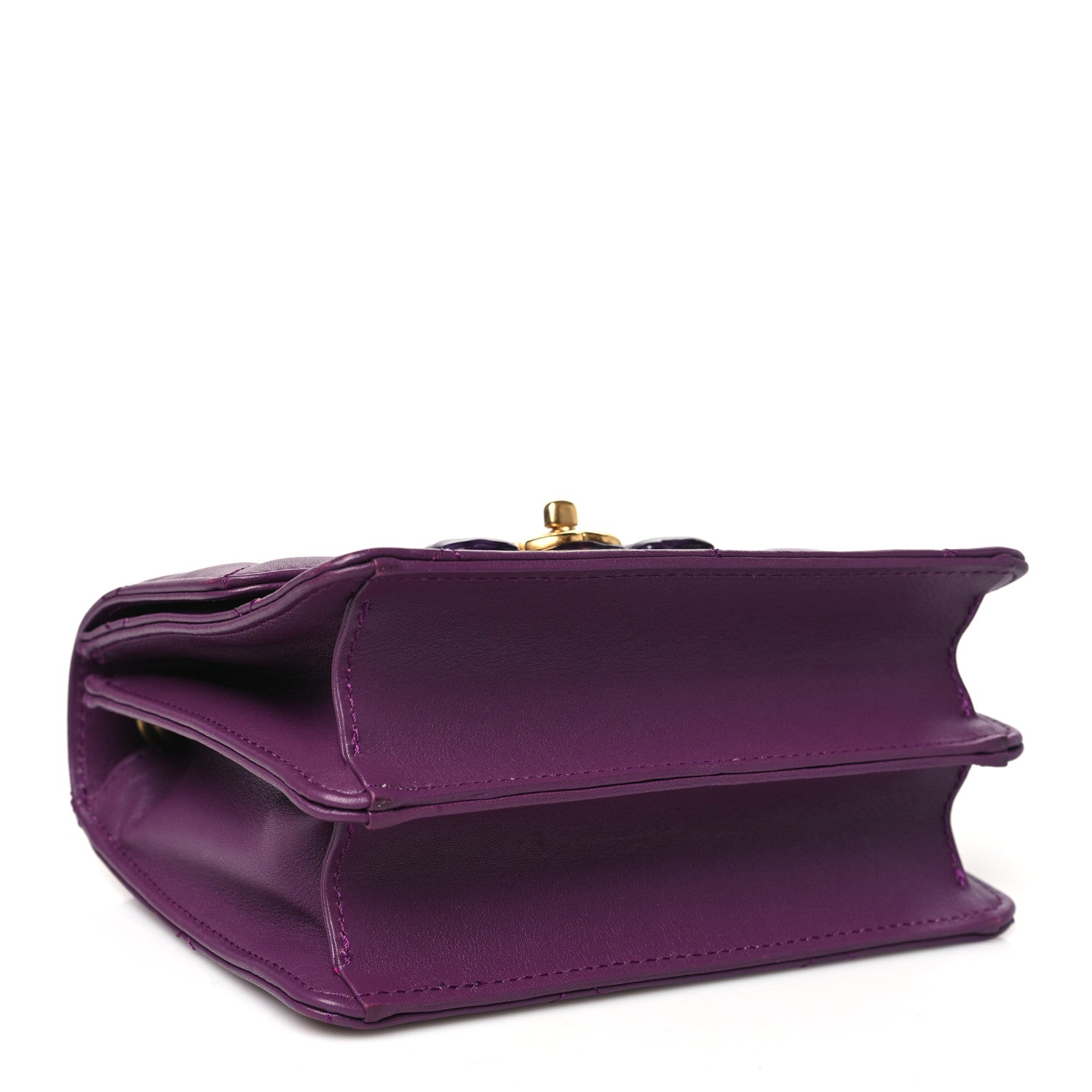 Chanel Calfskin Resin Quilted Mini Flap Purple 4 of 12