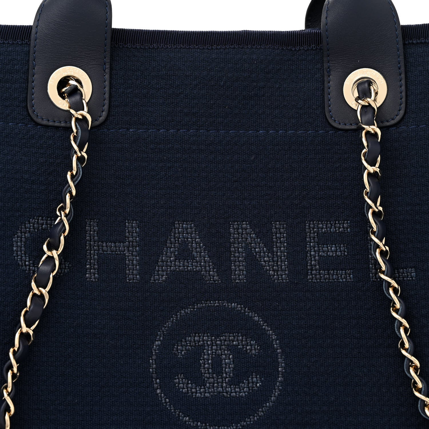 Chanel Mixed Fibers Small Deauville Tote Navy 10 of 13