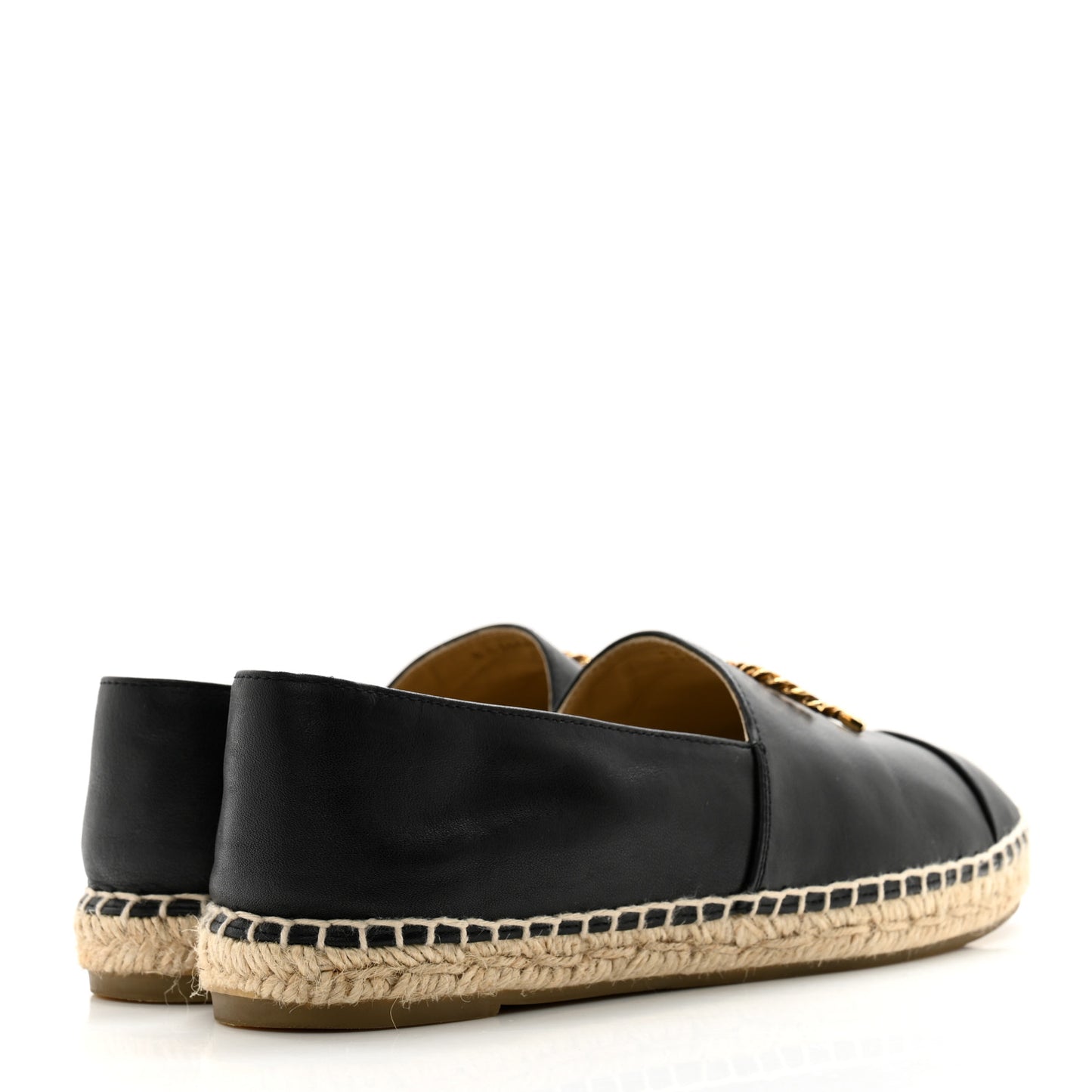 Calfskin Chain CC Espadrilles 38 Black