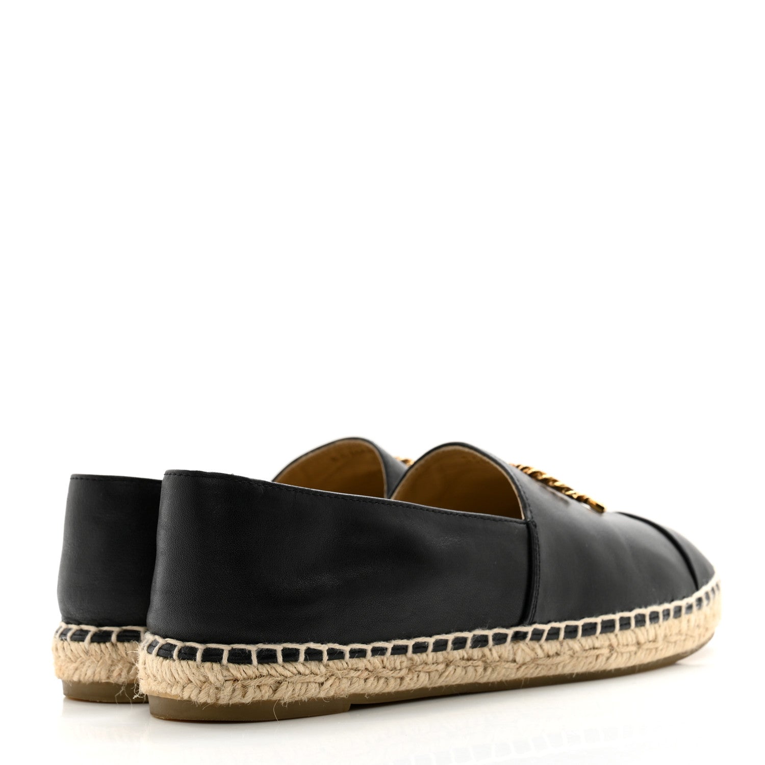 Chanel Calfskin Chain CC Espadrilles 38 Black 4 of 11