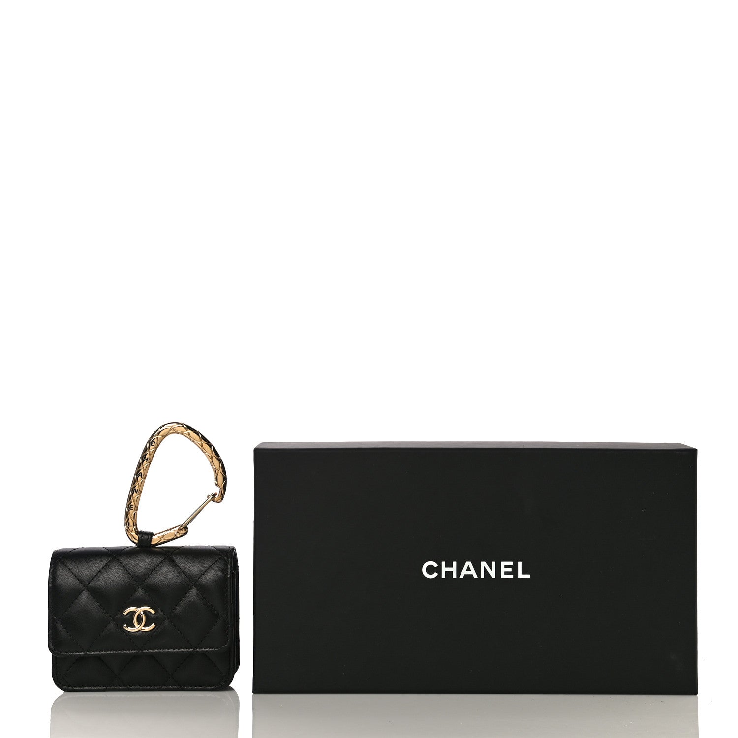 Chanel Lambskin Quilted CC Hook Card Holder Black 14 of 14