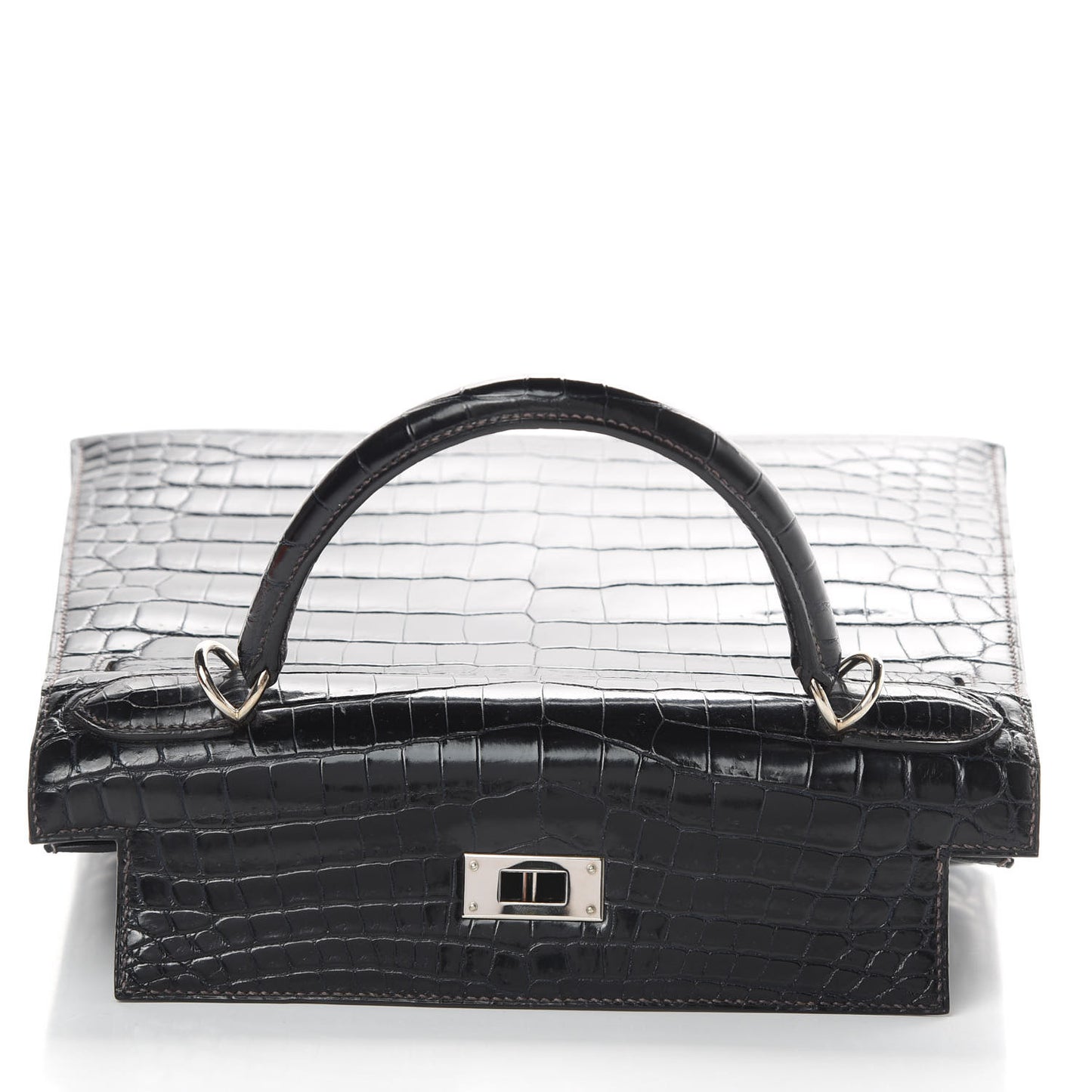 Shiny Niloticus Crocodile Kelly Sellier 28 Bleu Marine