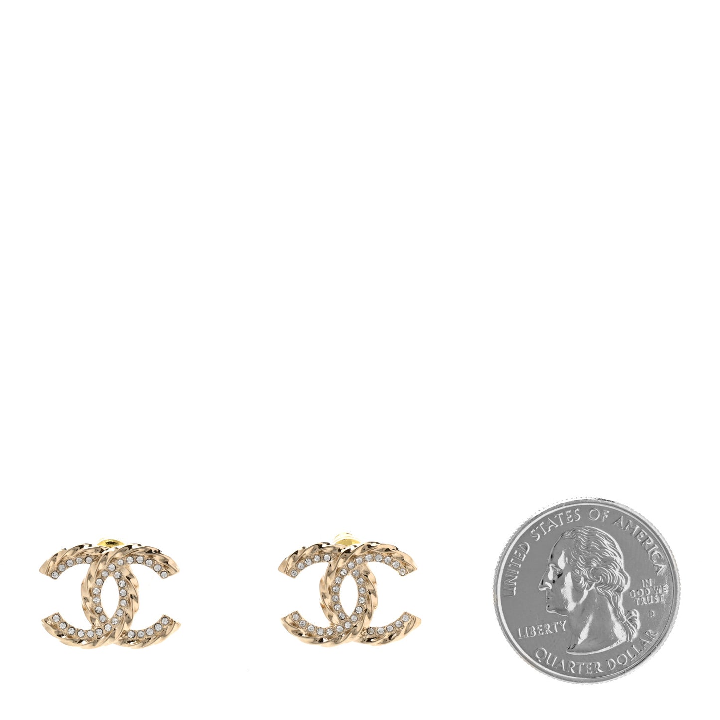 Crystal CC Earrings Gold
