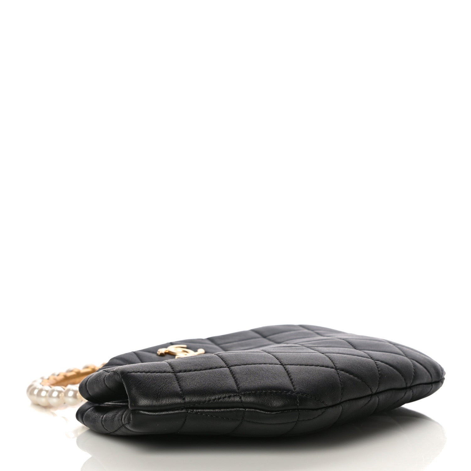 Chanel Lambskin Quilted Pearl Crown Clutch Bag Black 4 of 11