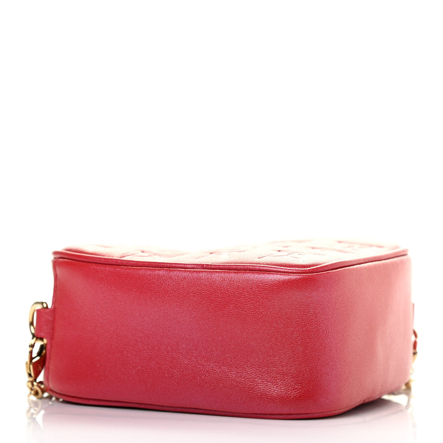 Lambskin Embossed Monogram Fall In Love Sac Coeur Heart Chain Bag Lipstick Red