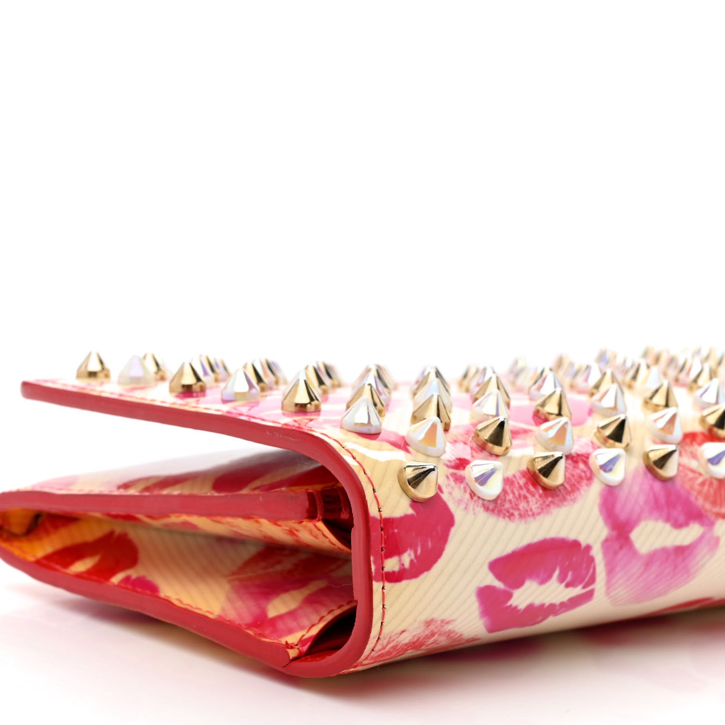 Patent Lip Print Macaron Flap Wallet Multicolor