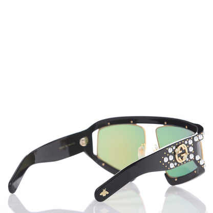 Gucci Acetate Pearl Rectangular Frame Sunglasses GG0234S Black Orange 4 of 6