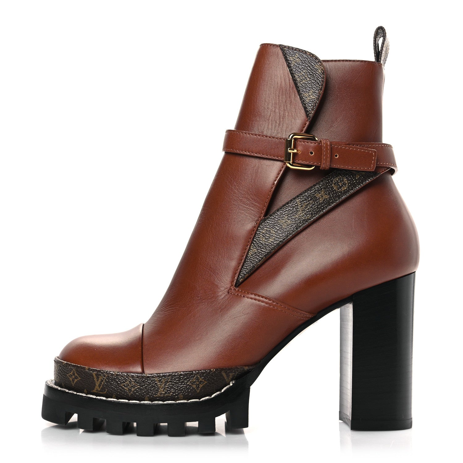 Louis Vuitton Calfskin Monogram Star Trail Ankle Boots 40 Cognac 1 of 8