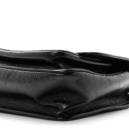 Saint Laurent Crinkled Calfskin Matelasse Monogram Baby Niki Chain Satchel Black 10 of 11