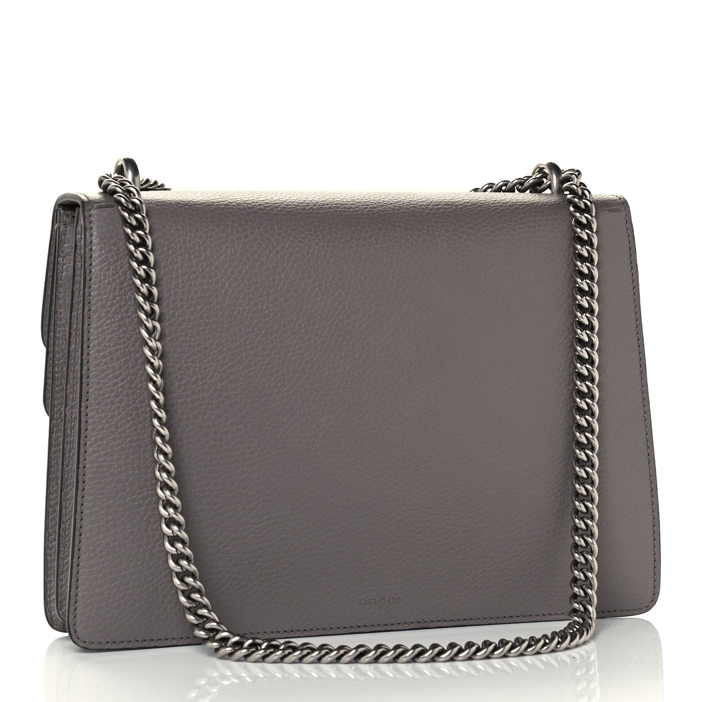 Dollar Calfskin Crystal Medium Dionysus Shoulder Bag Dusty Grey Black Diamond