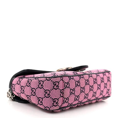 Gucci Monogram Multicolor Matelasse Diagonal Small GG Marmont Shoulder Bag Pink Blue 4 of 10