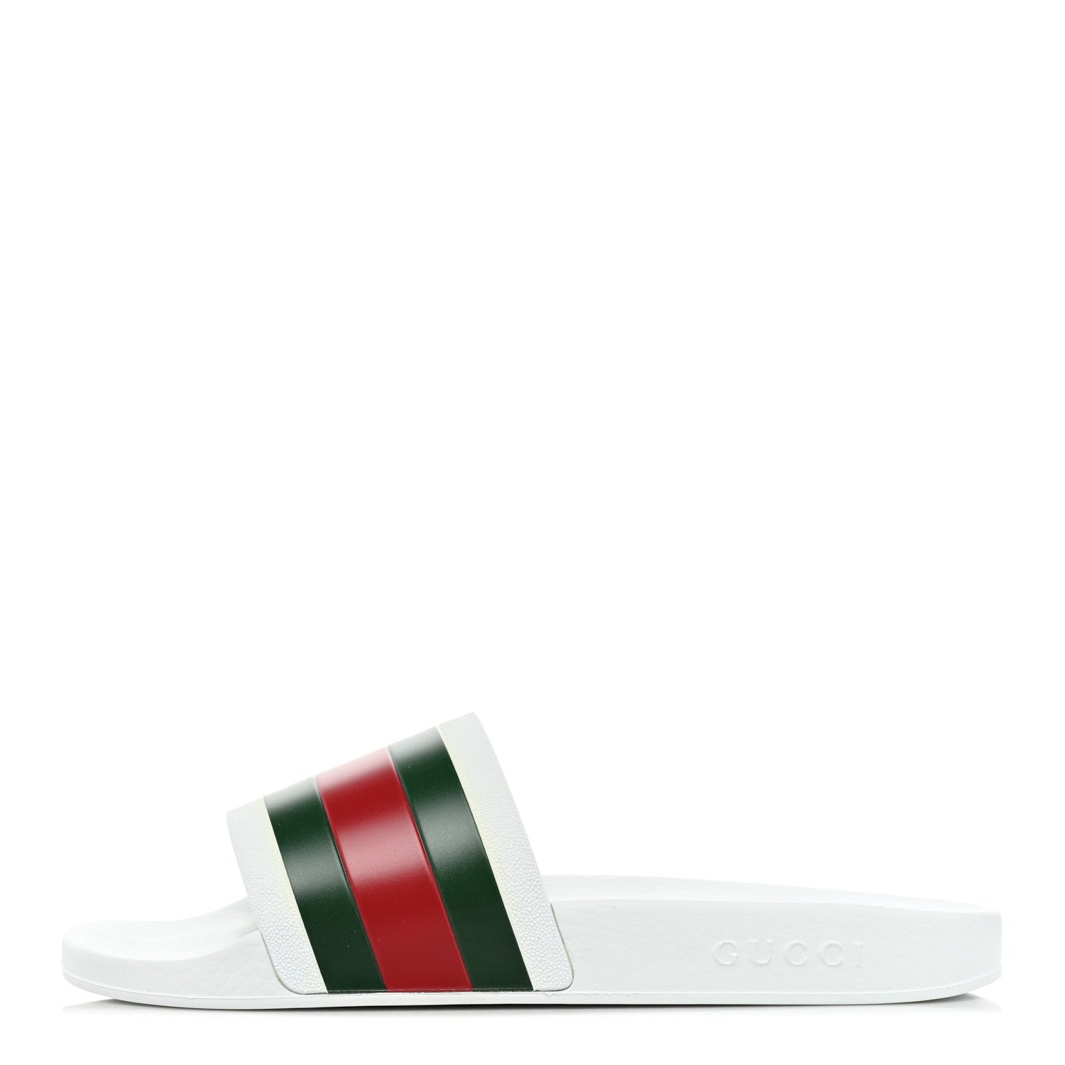 Gucci Rubber Web Mens Pool Slide Sandals 9 Great White 1 of 8