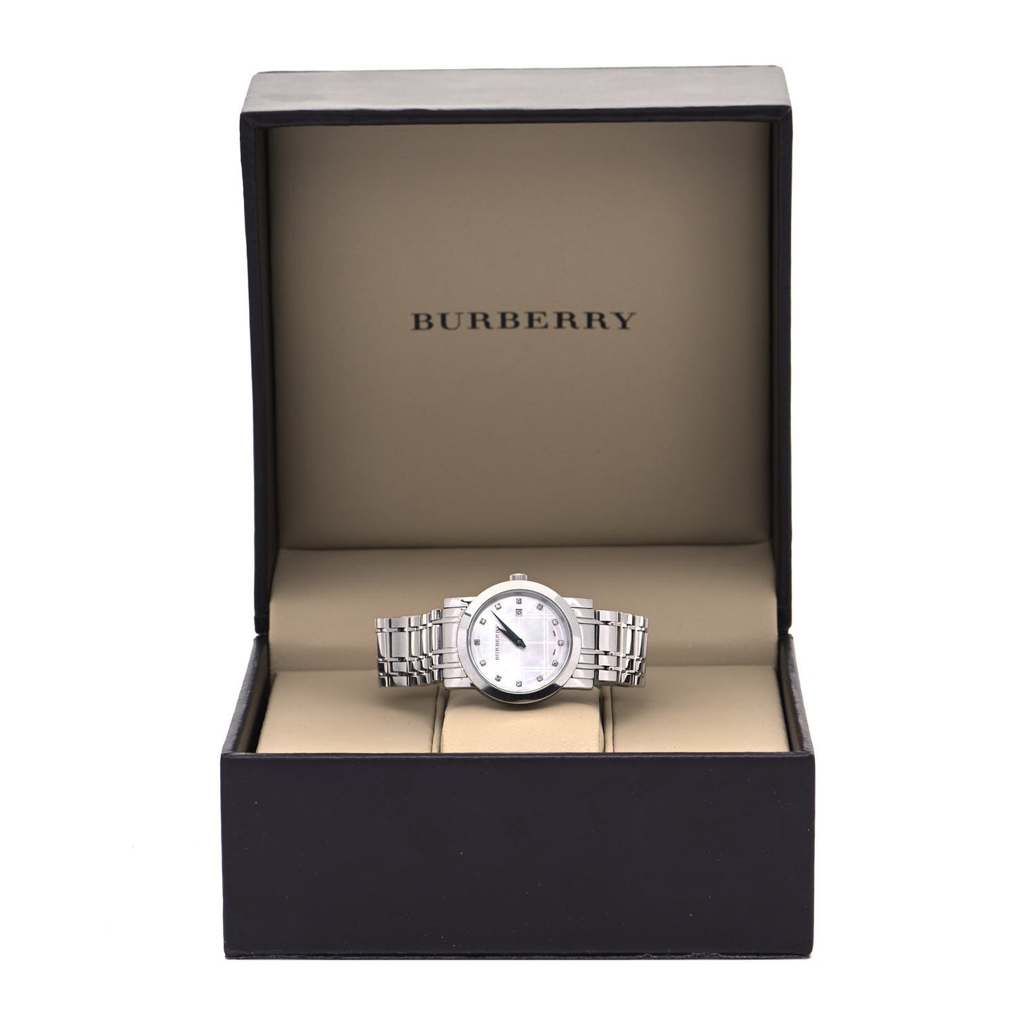 Stainless Steel Diamond Mother of Pearl 28mm Heritage Quartz Watch BU1370