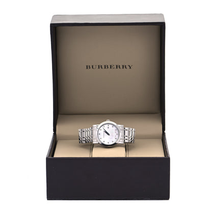 Burberry Stainless Steel Diamond Mother of Pearl 28mm Heritage Quartz Watch BU1370 5 of 5