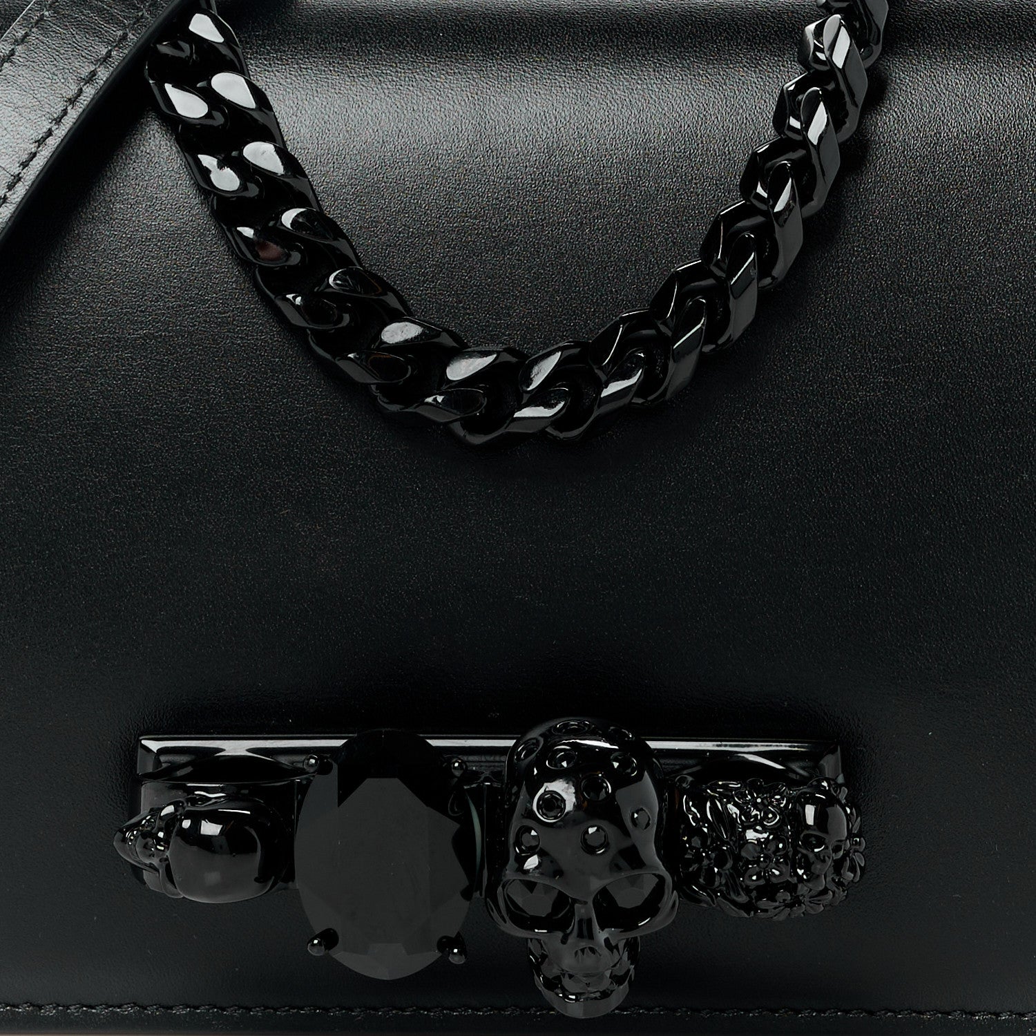 Alexander McQueen Calfskin Knuckle Crossbody Black 9 of 11
