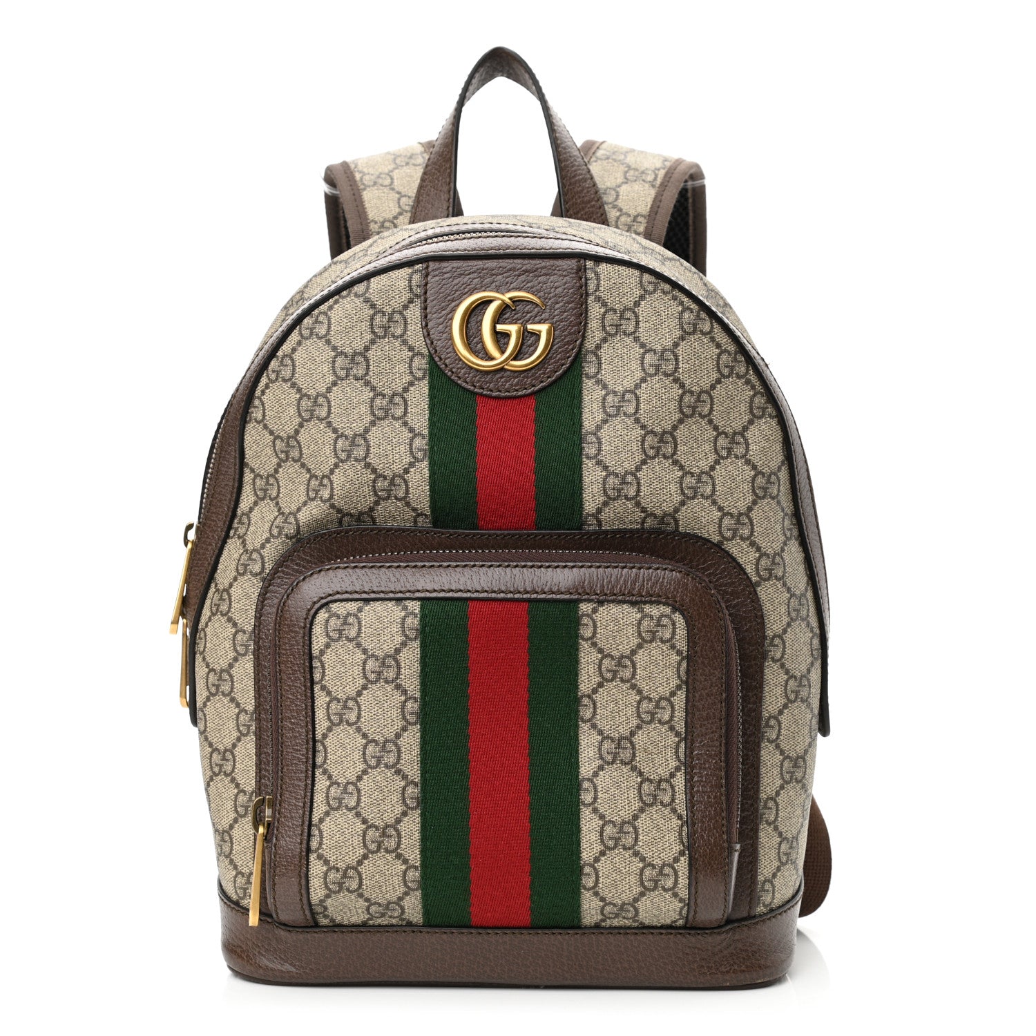 Gucci GG Supreme Monogram Calfskin Web Small Ophidia Day Backpack Beige Ebony New Acero 1 of 10