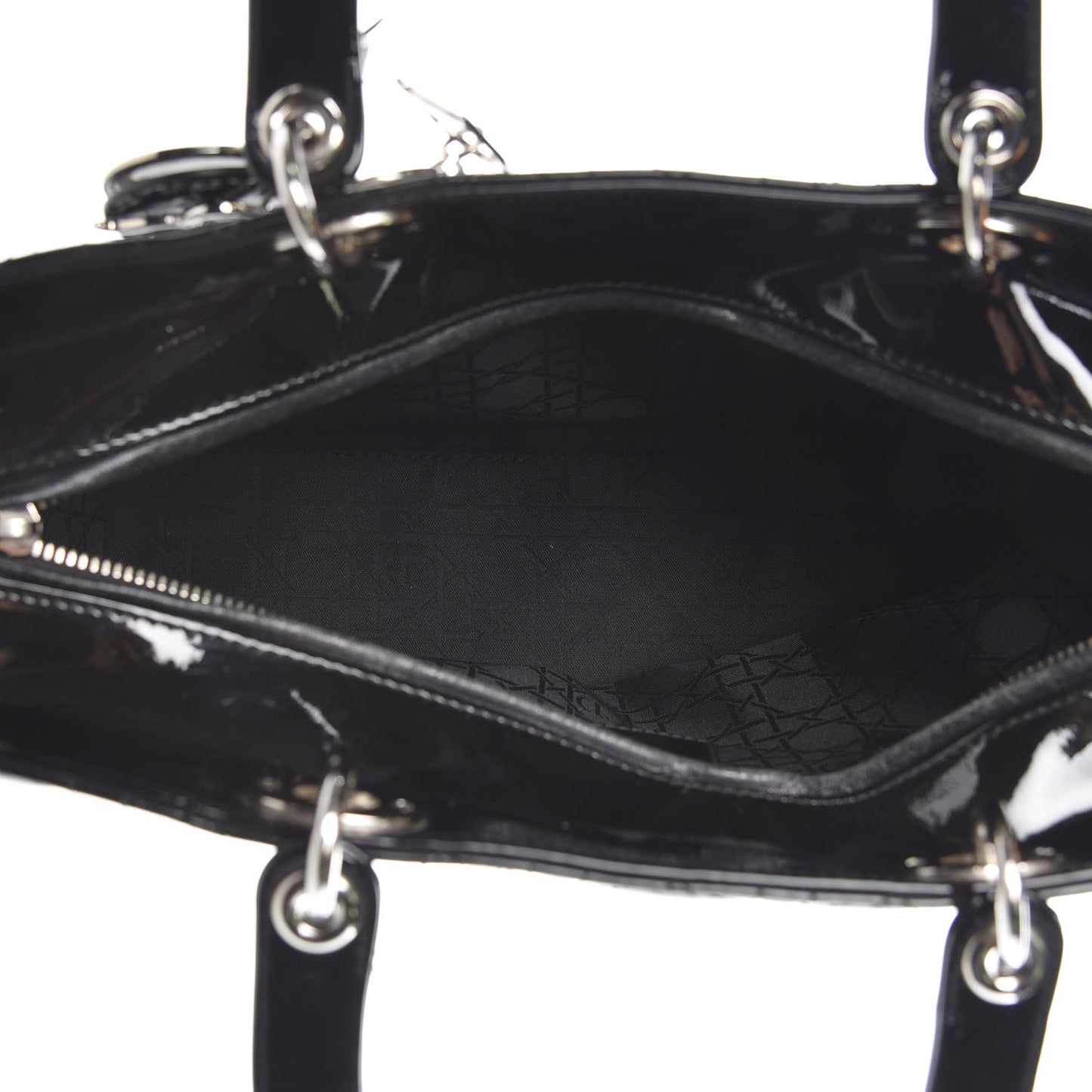 Patent Cannage Large Lady Dior Black