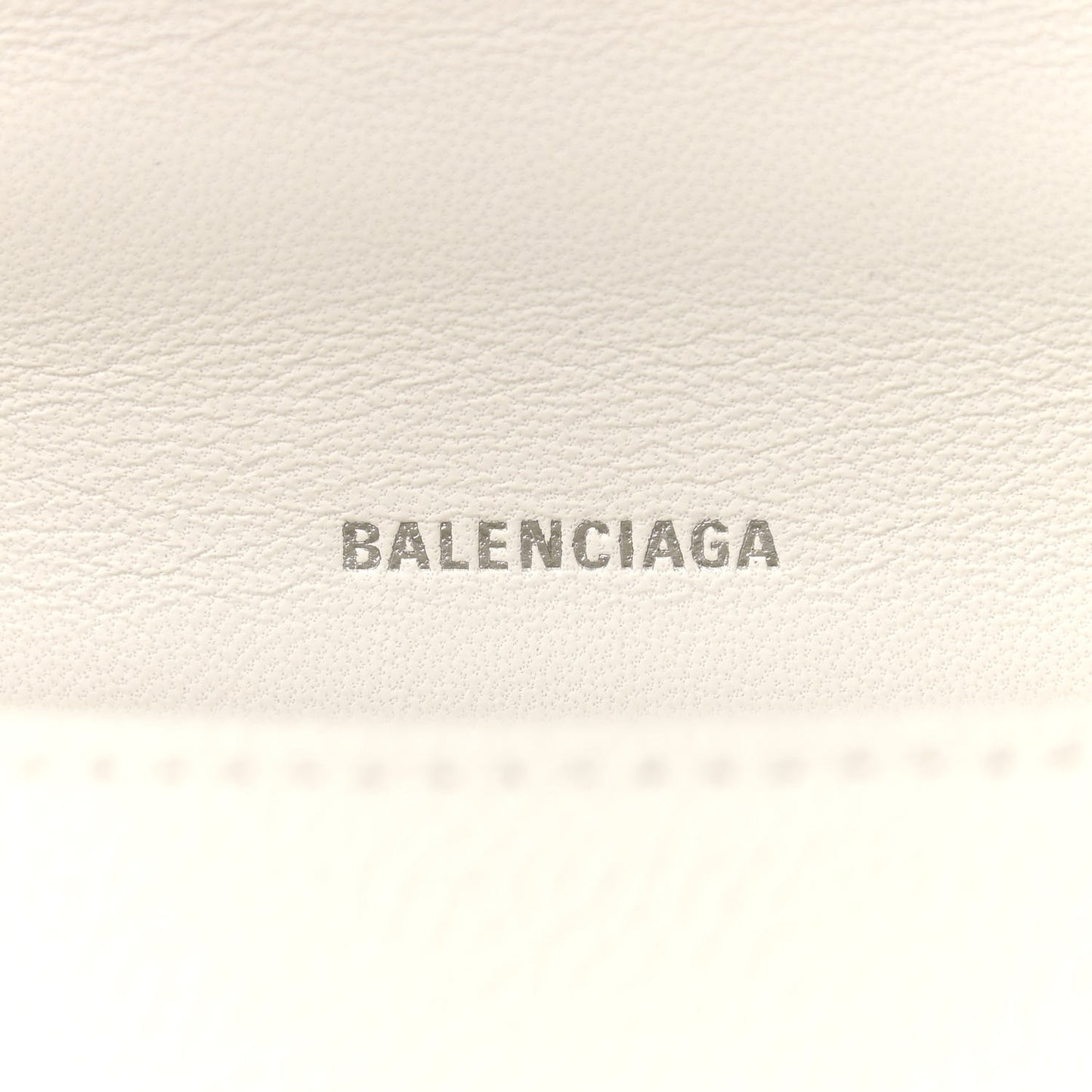 Grained Calfskin Small Hourglass Top Handle Bag White