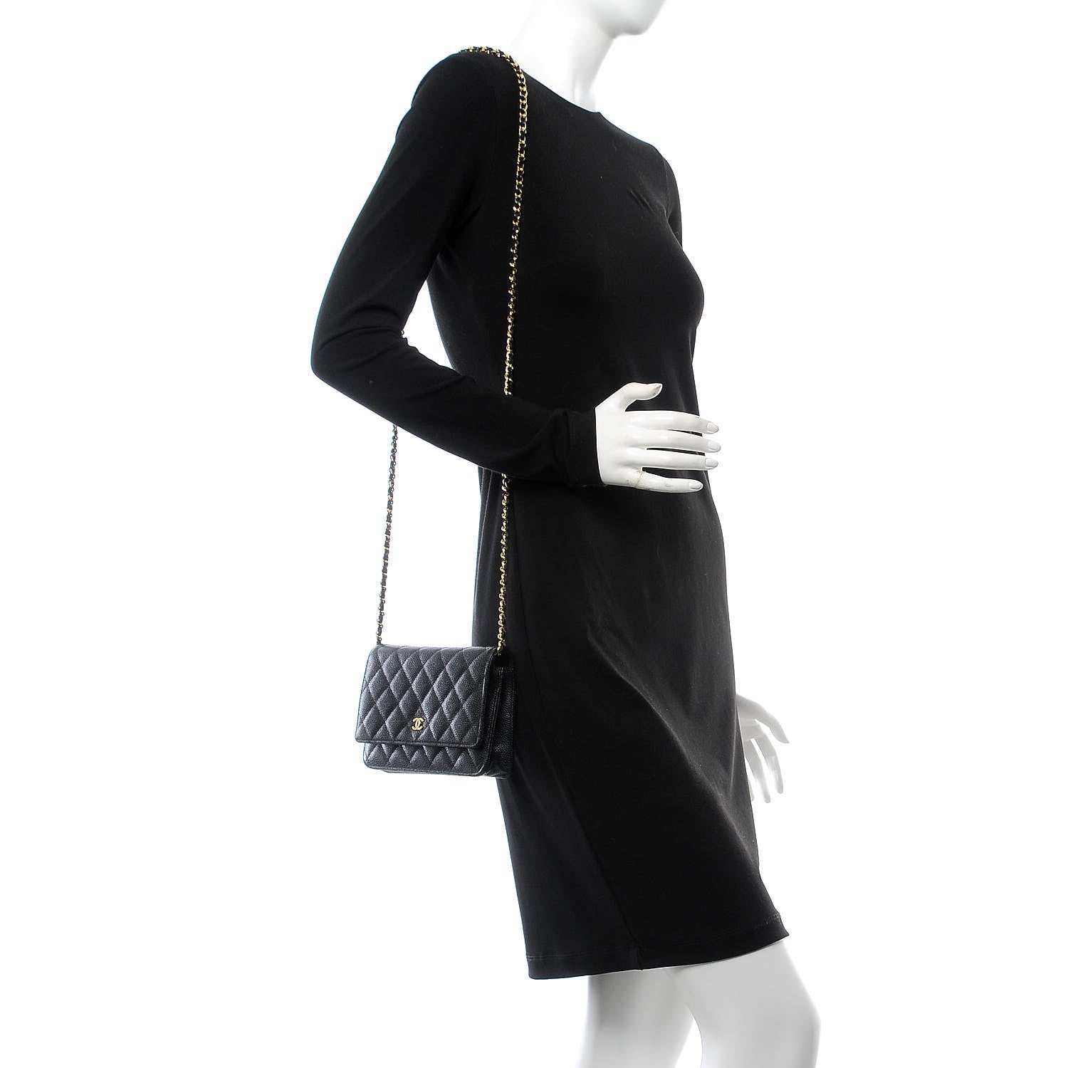 Chanel Caviar Quilted Wallet On Chain WOC Black 2 of 9