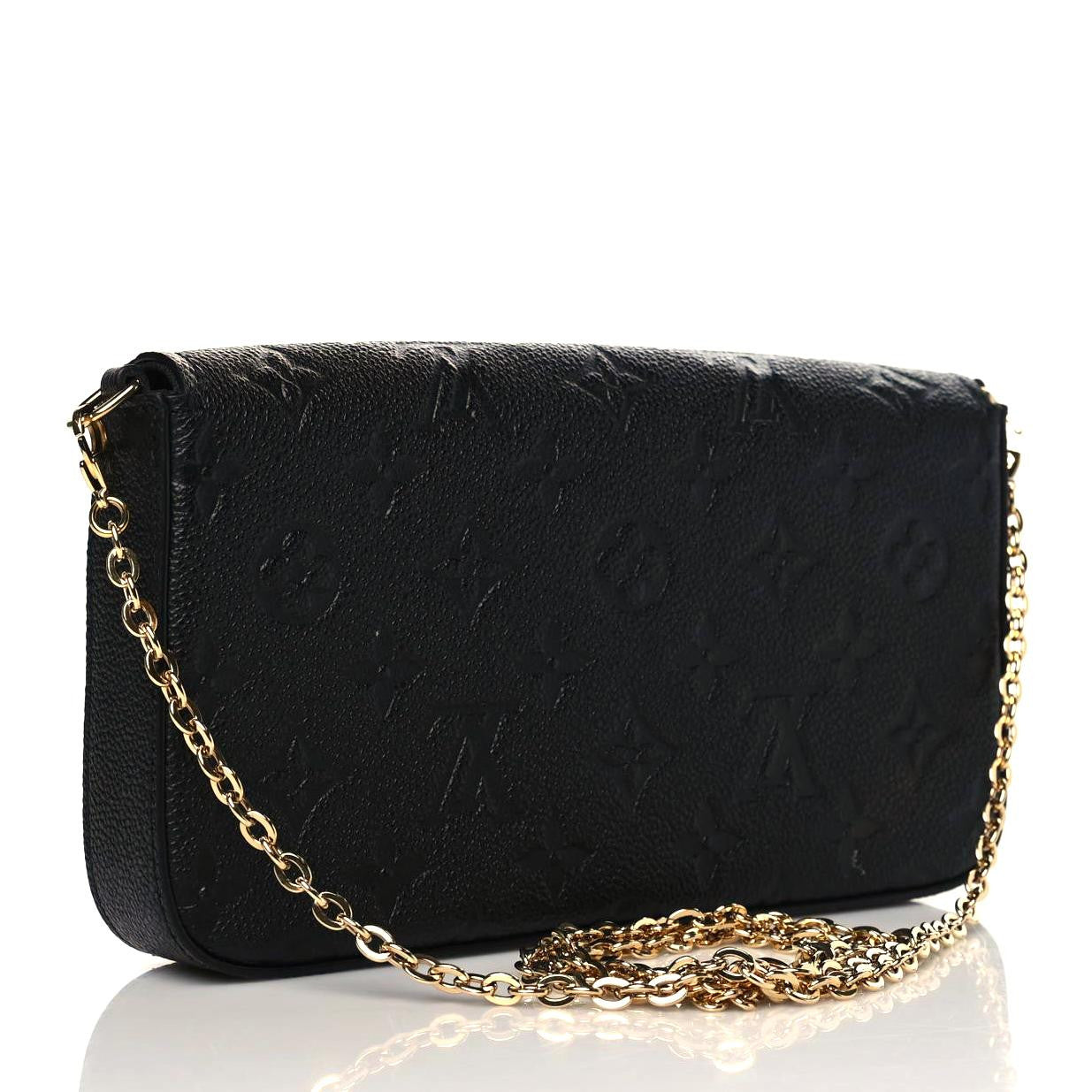 Louis Vuitton Empreinte Pochette Felicie Chain Wallet Black 3 of 9