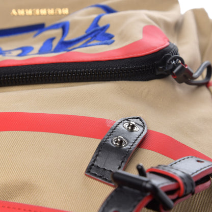 Burberry X KRIS WU Canvas Embroidered XL Rucksack Backpack Honey 8 of 14