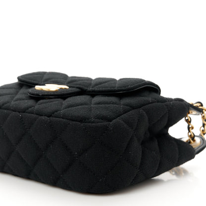 Chanel Jersey Quilted Small Wavy CC Hobo Black 10 of 11