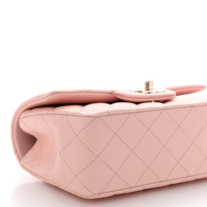 Chanel Lambskin Quilted Mini Top Handle Rectangular Flap Light Pink 9 of 10