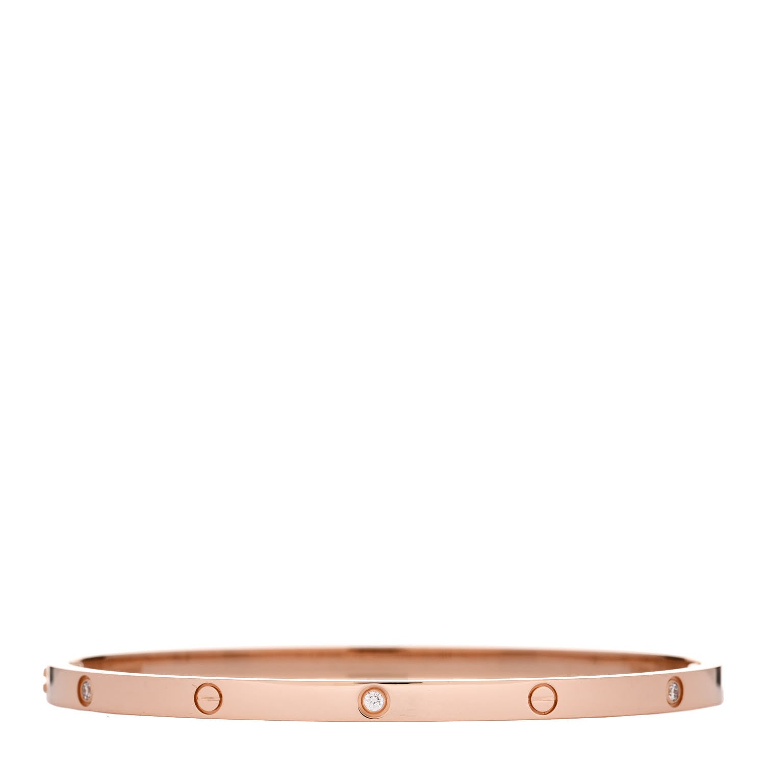 Cartier 18K Pink Gold 6 Diamond Small LOVE Bracelet 18 2 of 7