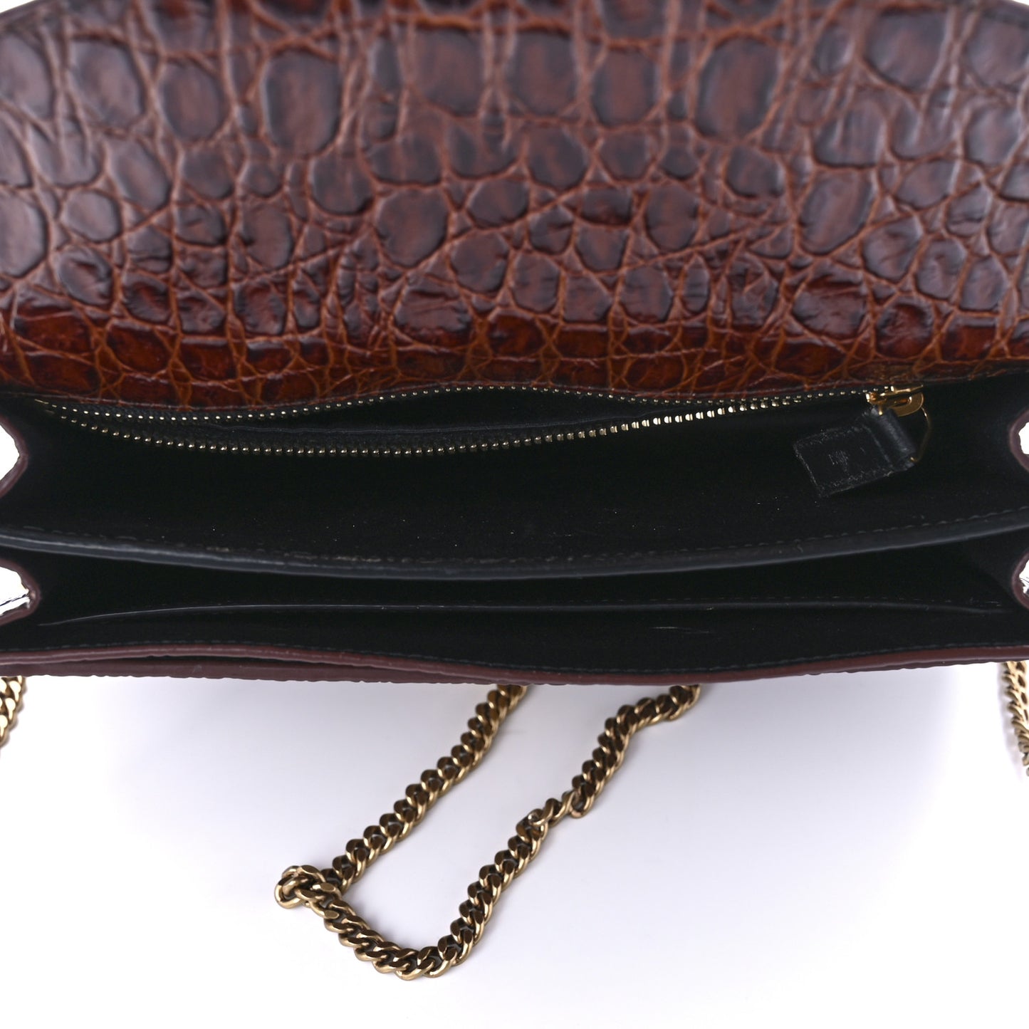 Patent Turtle Embossed Monogram Cassandra Clasp Bag Rouge Legion