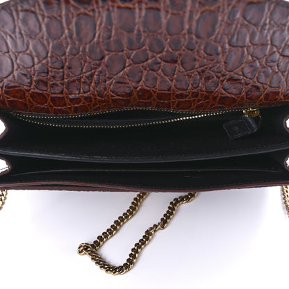Saint Laurent Patent Turtle Embossed Monogram Cassandra Clasp Bag Rouge Legion 4 of 8