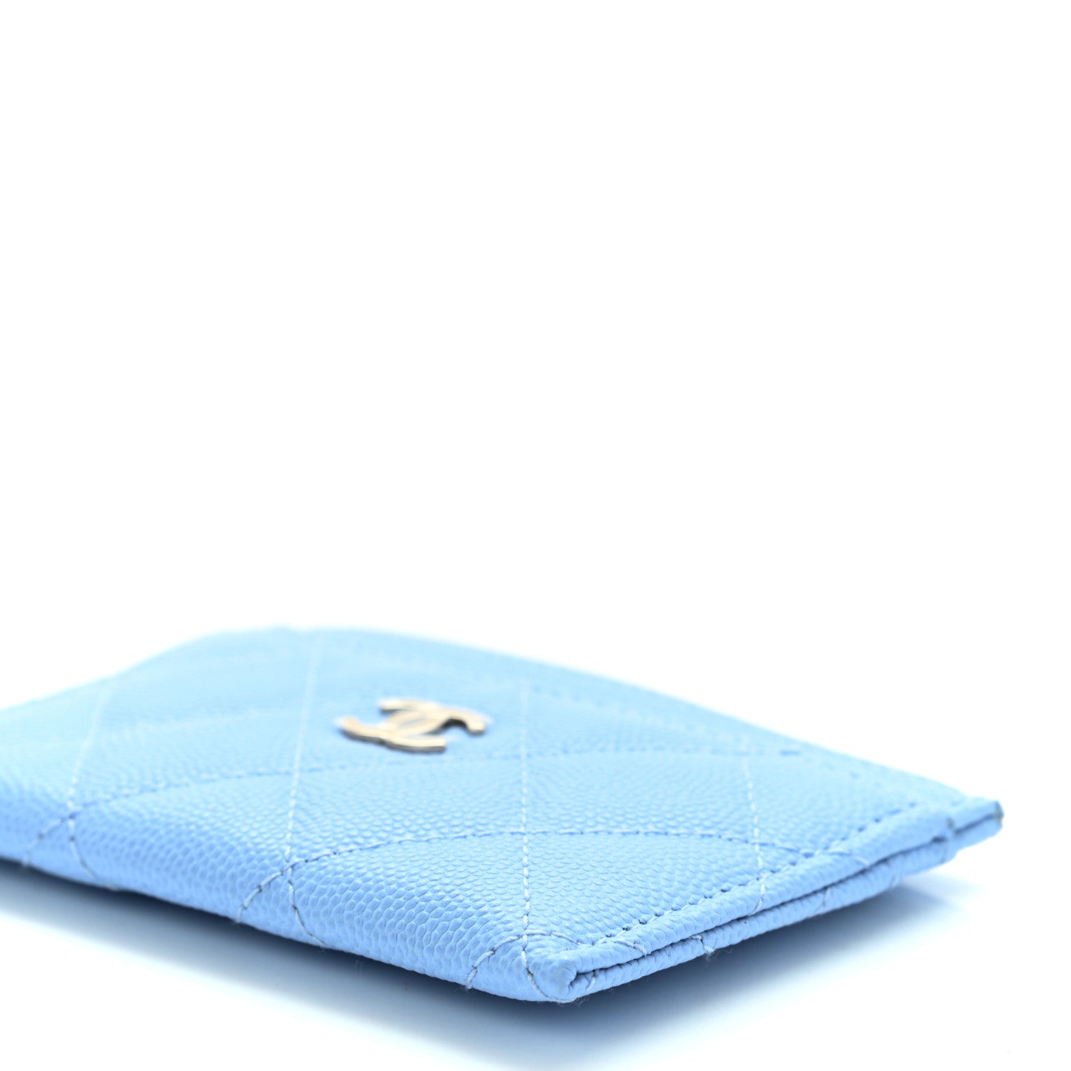 Chanel Caviar Quilted Card Holder Light Blue 10 of 10