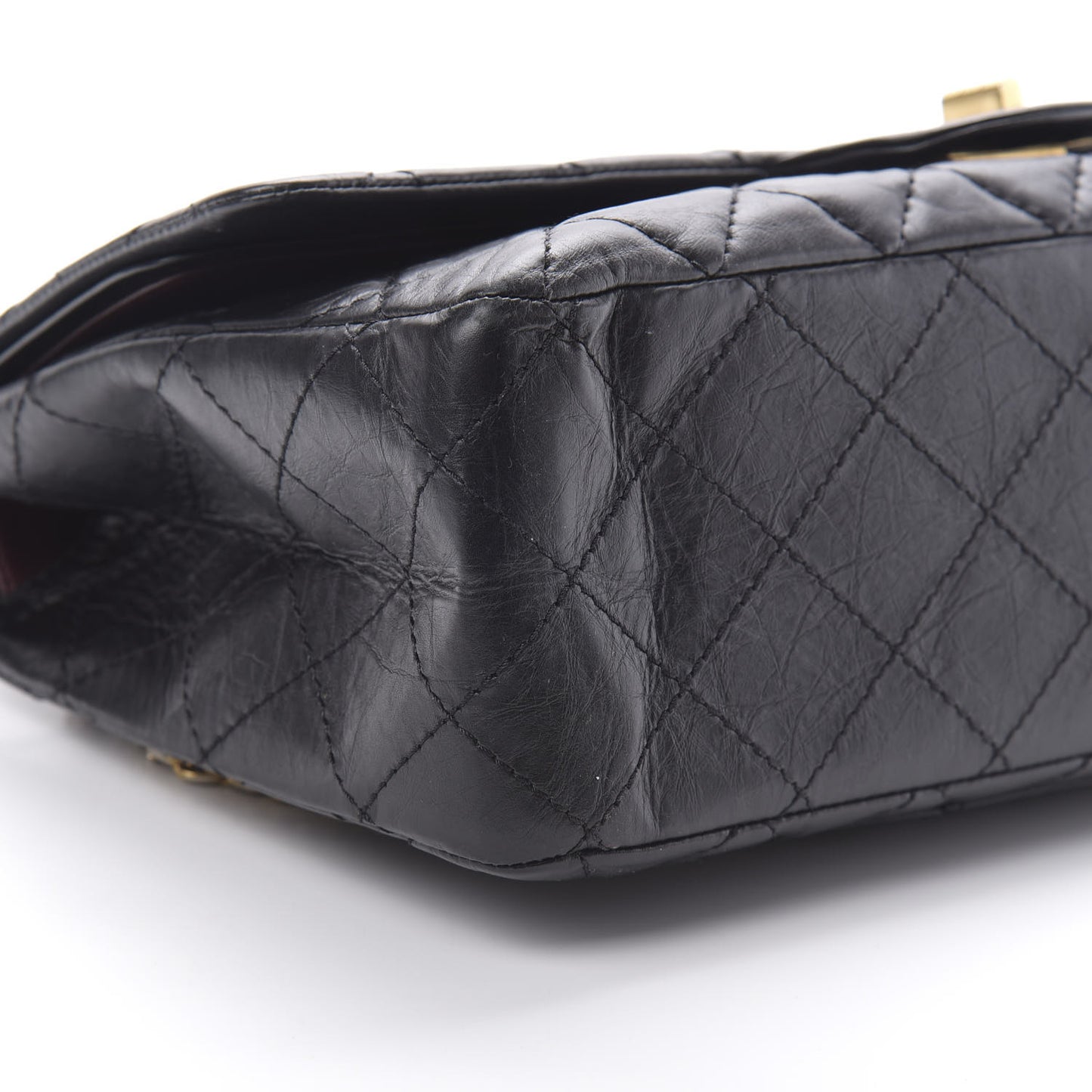 Aged Calfskin Quilted 2.55 Reissue 227 Flap Black