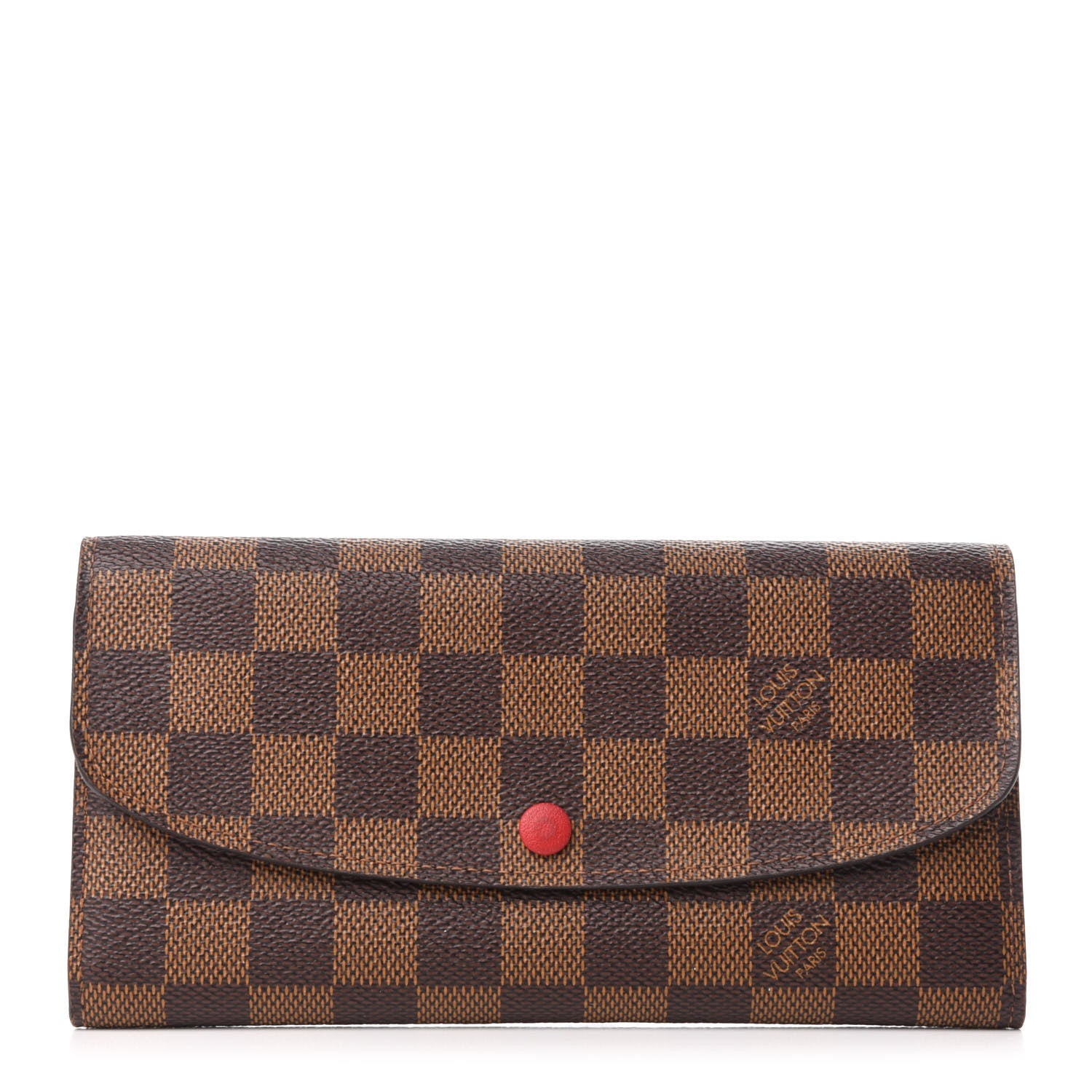 Louis Vuitton Damier Ebene Emilie Wallet Red 1 of 7