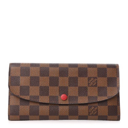 Louis Vuitton Damier Ebene Emilie Wallet Red 1 of 7