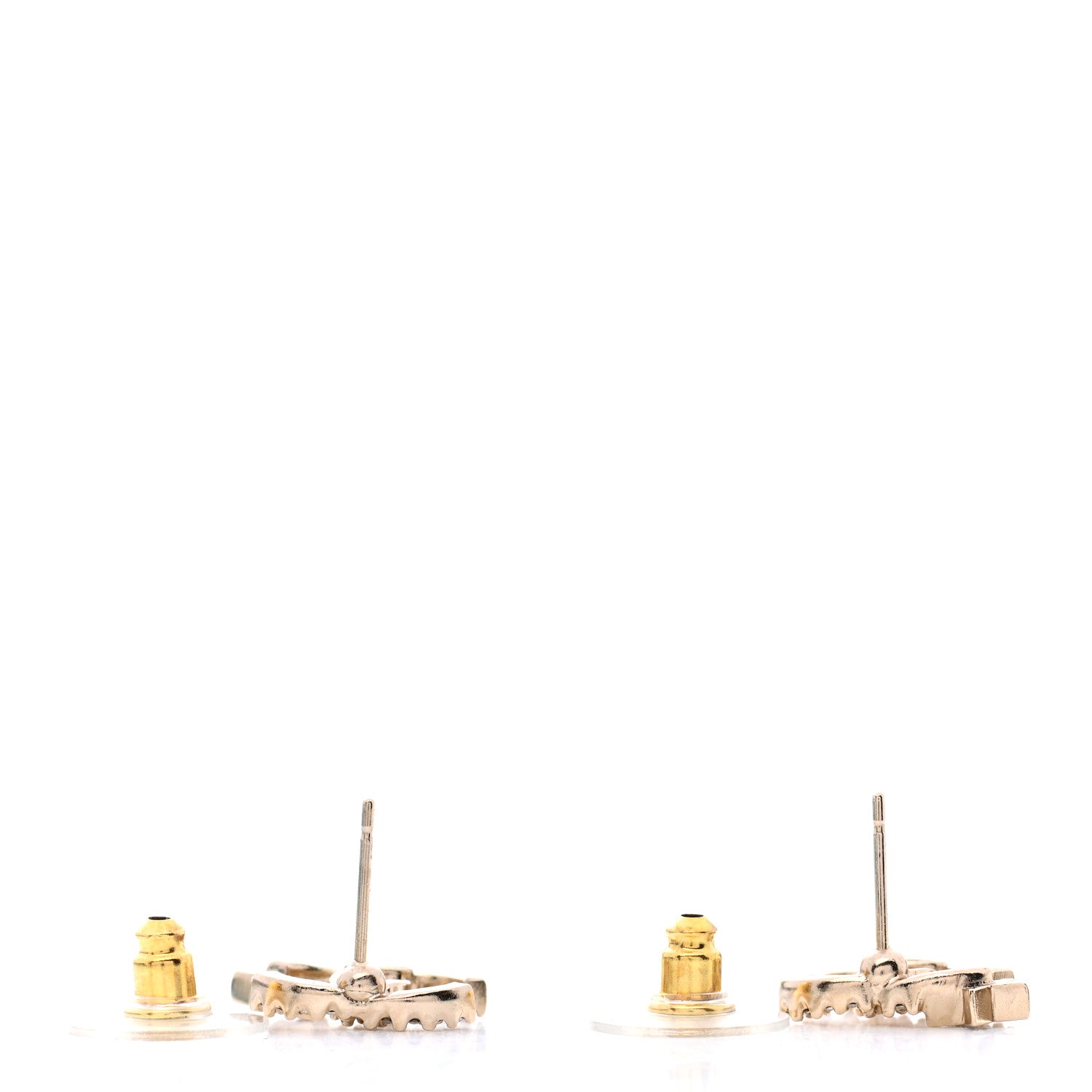 Chanel Crystal CC Starfall Earrings Gold 3 of 5