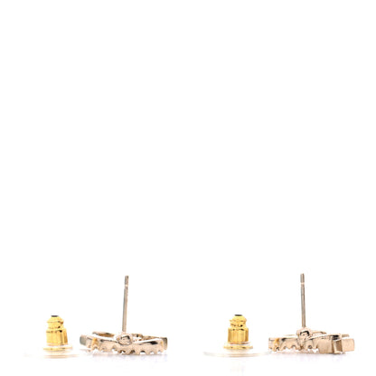 Chanel Crystal CC Starfall Earrings Gold 3 of 5