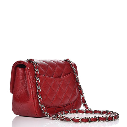 Chanel Caviar Quilted Mini Square Flap Dark Red 3 of 7