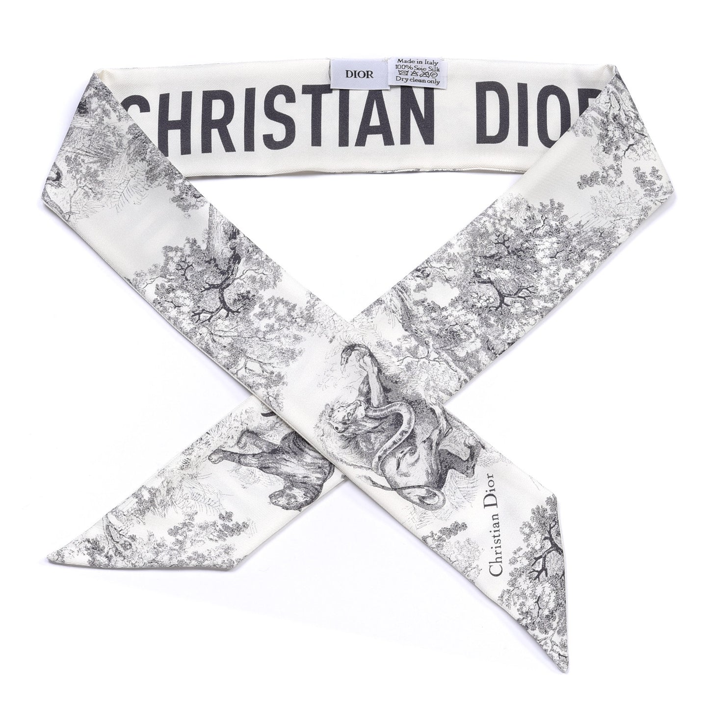 Silk Toile De Jouy Mitzah Scarf White
