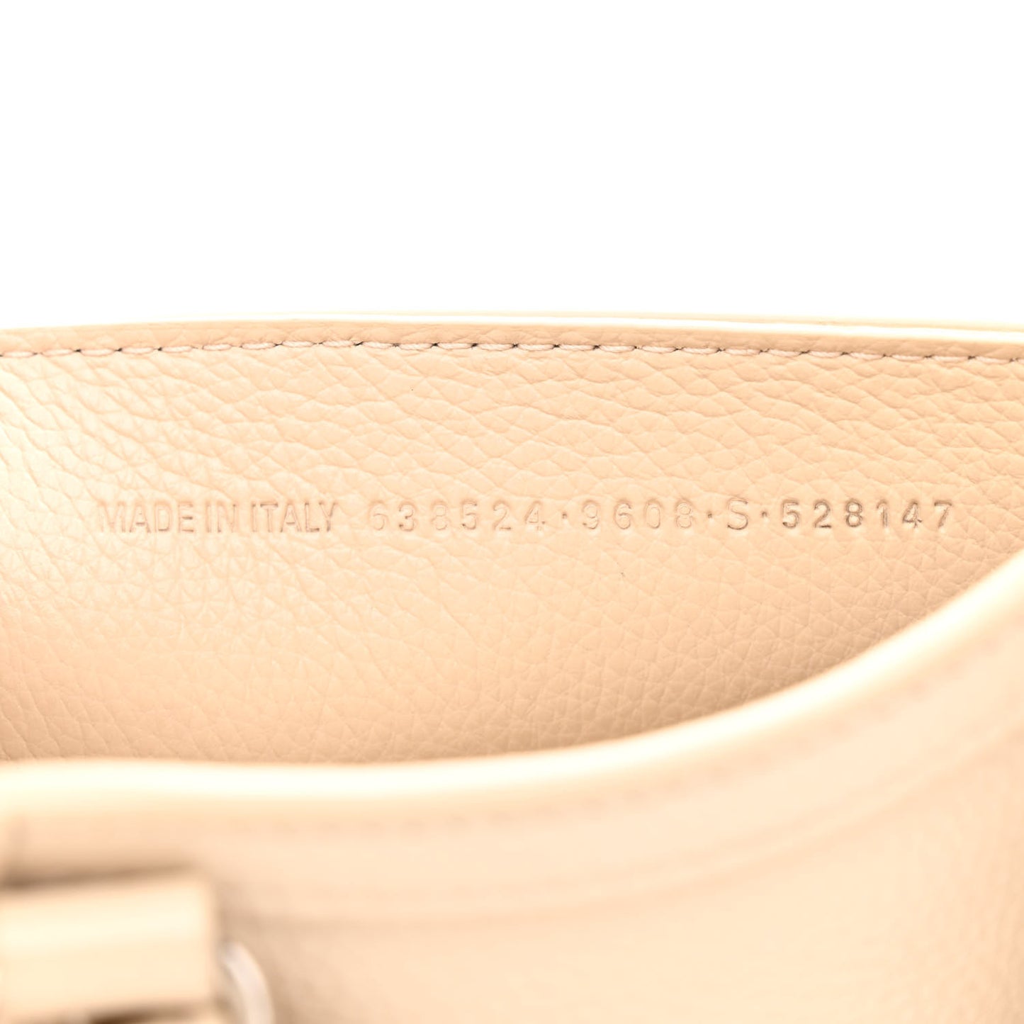 Grained Calfskin Neo Classic Silver Hardware Mini City Cream