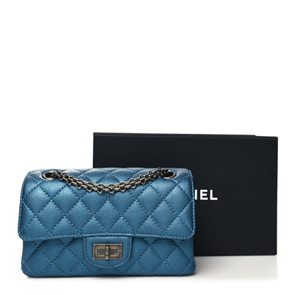 Chanel Metallic Sheepskin Quilted 2.55 Reissue Mini Flap Blue 11 of 11