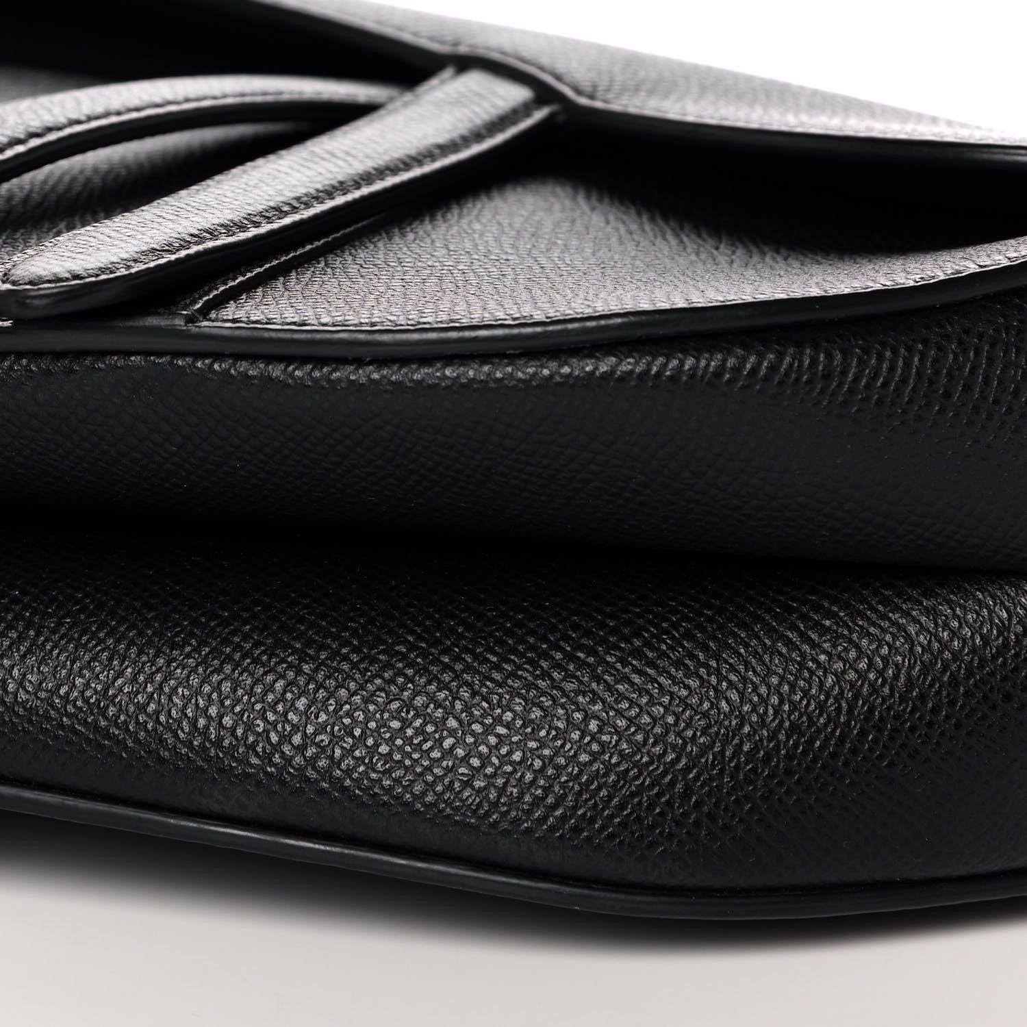 Christian Dior Grained Calfskin Saddle Bag Black 10 of 11
