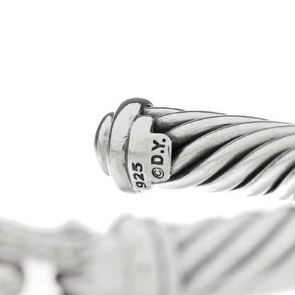 David Yurman Sterling Silver Diamond 7mm Cable Buckle Cuff Bracelet 3 of 4