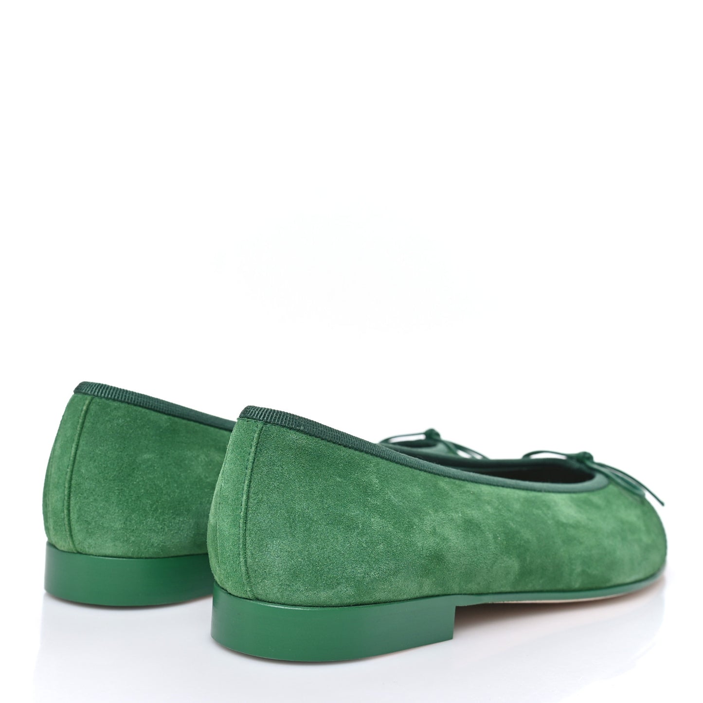 Suede Patent Cap Toe CC Ballerina Flats 37.5 Green