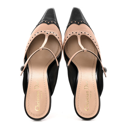 Christian Dior Goatskin Spectadior Mules 36 Black Nude 2 of 11