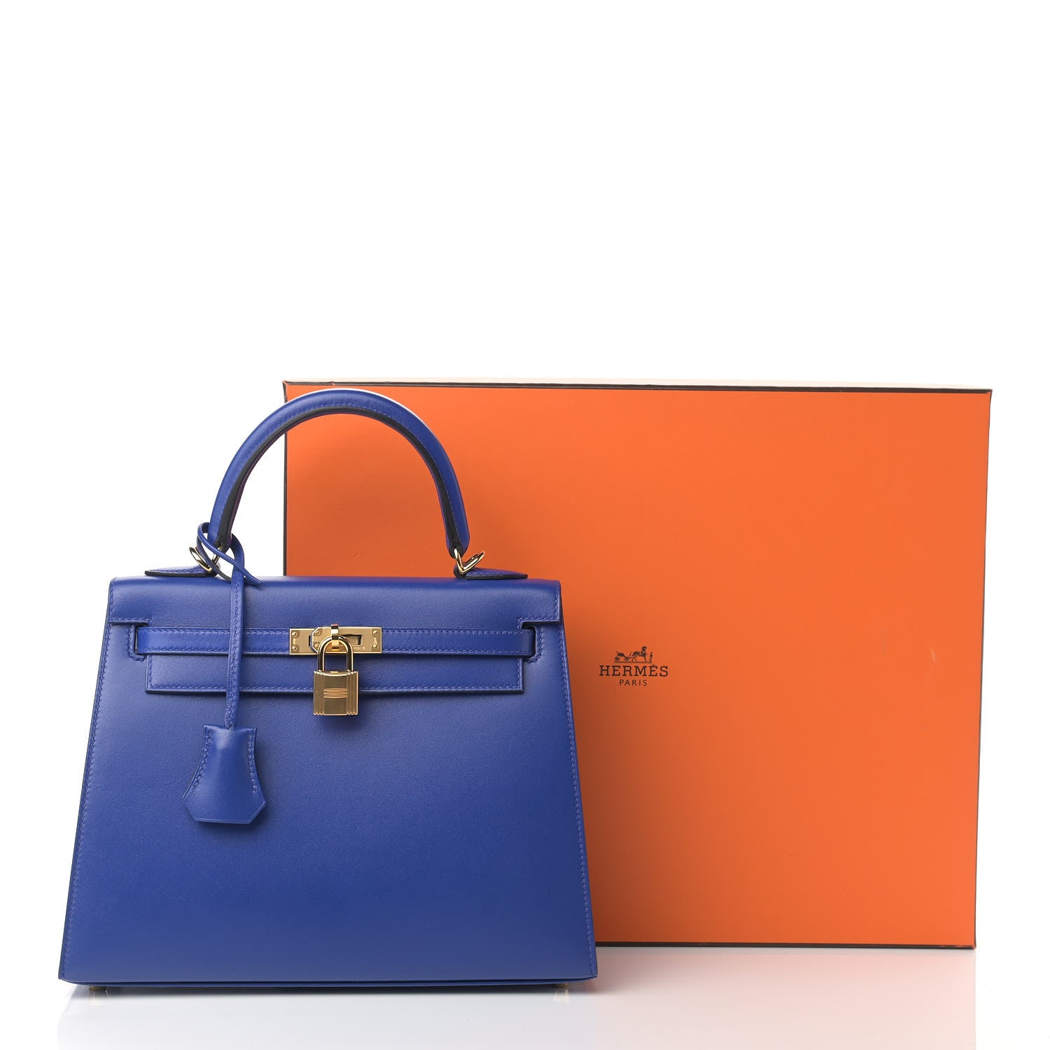 Hermes Tadelakt Kelly Sellier 25 Bleu Electrique 18 of 18
